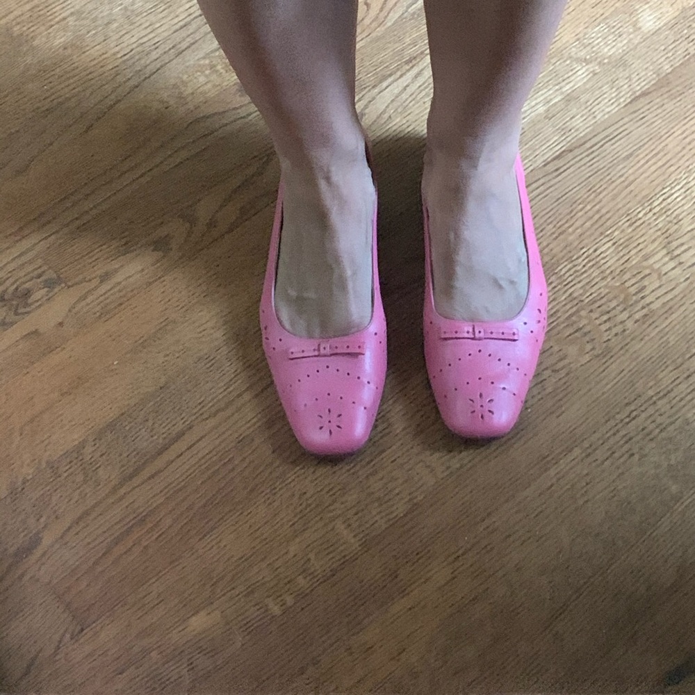 Talbots Pink Bow Leather Flats, 9M